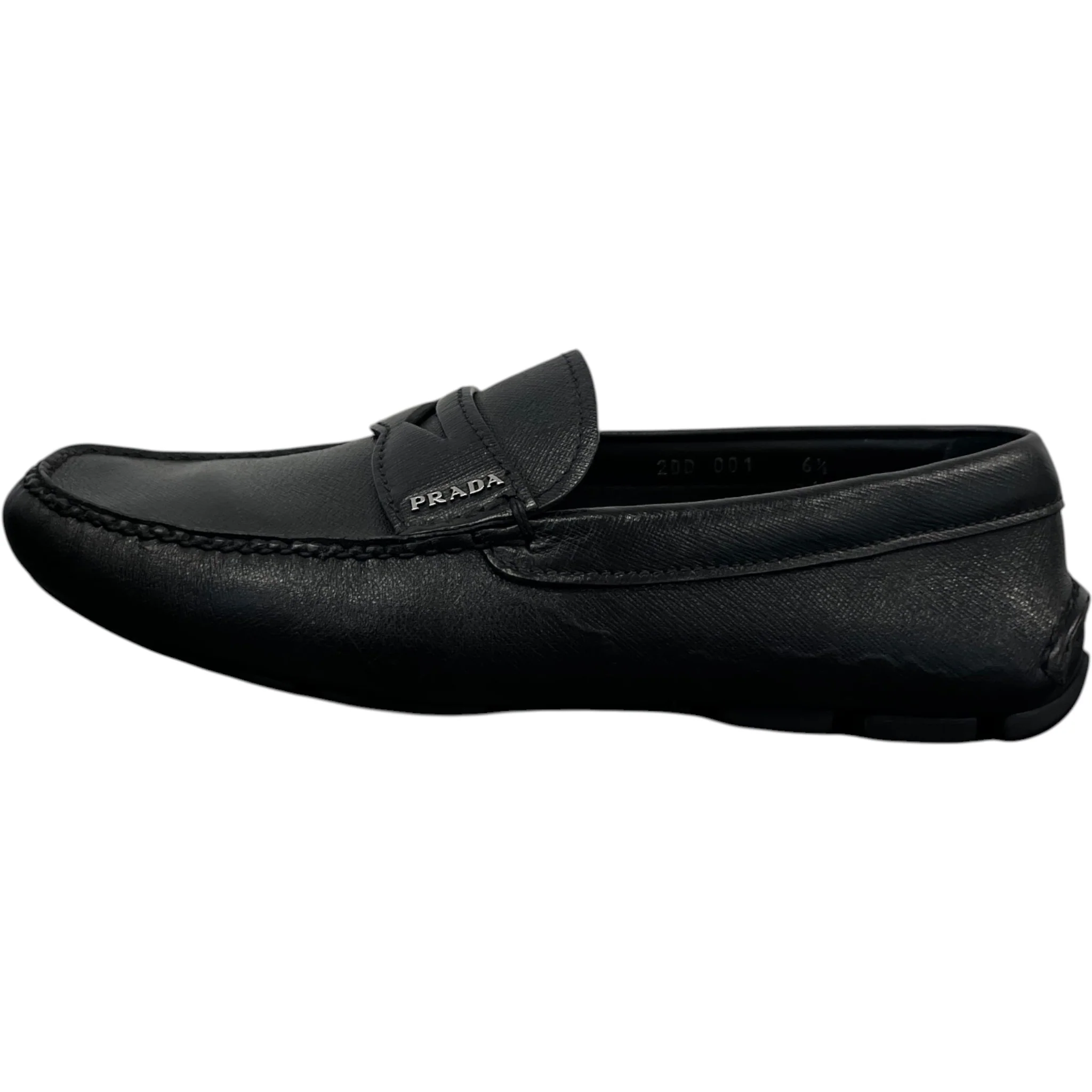 Men's Saffiano Driver Loafers Black Size EU 40.5 / UK 6.5 - Image 5