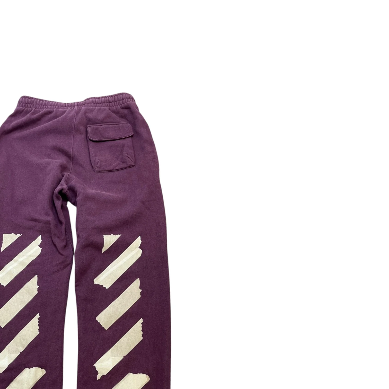 Men's Tape Diag Joggers Burgundy Size XS - Image 4