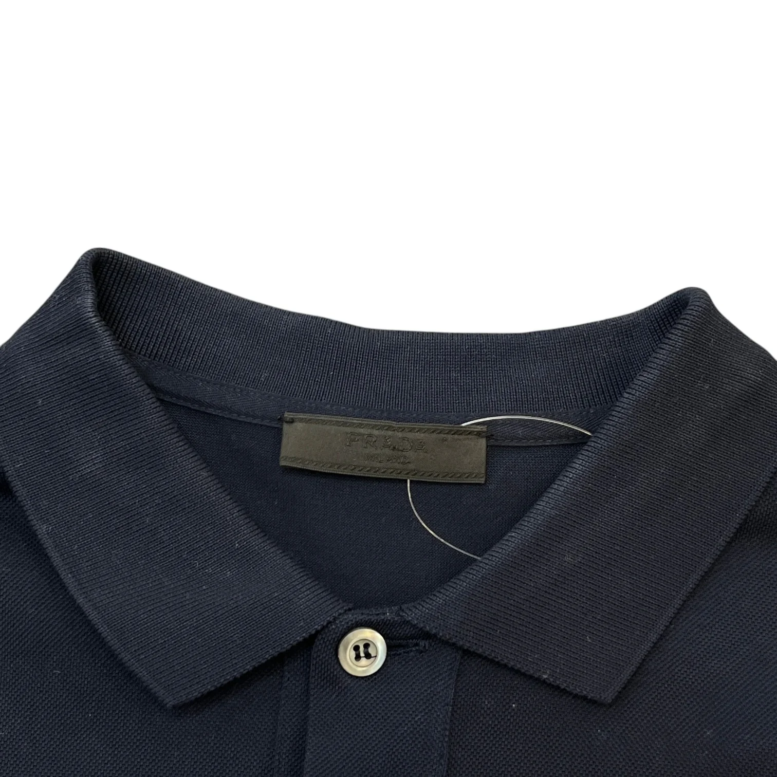 Men's Triangle Logo Polo Shirt Navy Size L - Image 7