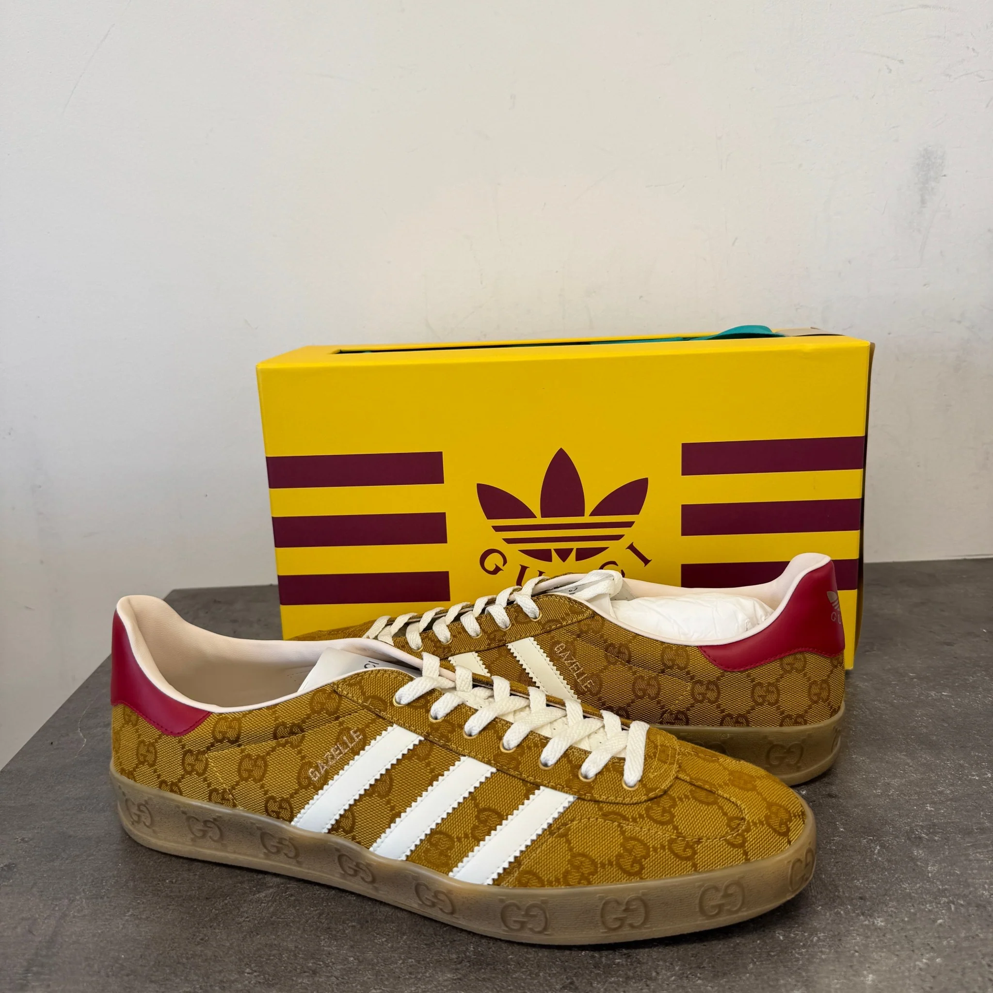 Men's X Adidas Gazelle Gg Monogram Low Trainers Beige Size EU 48 / UK 14 - Image 11