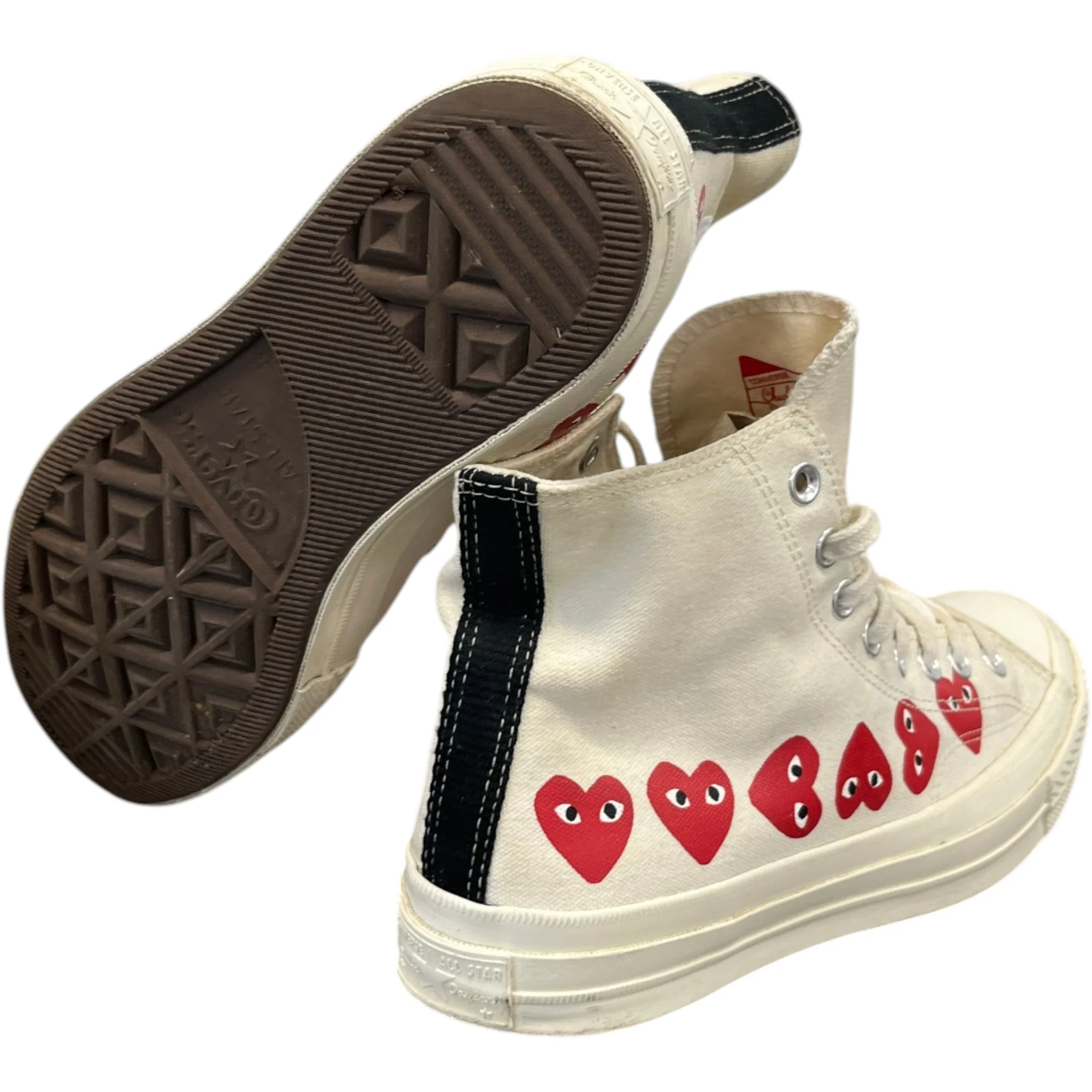 Men's X Comme Des Garçons Play Chuck 70 High Top High Trainers White Size EU 42 / UK 8 - Image 10