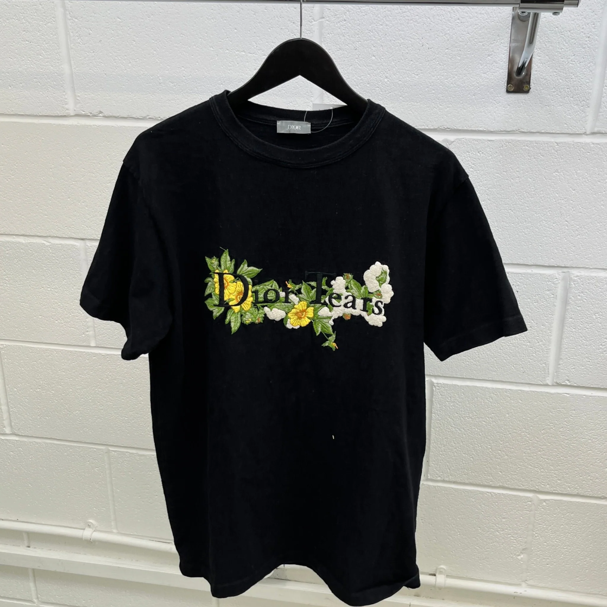 Men's X Denim Tears Logo Print T-Shirt Black Size M - Image 9