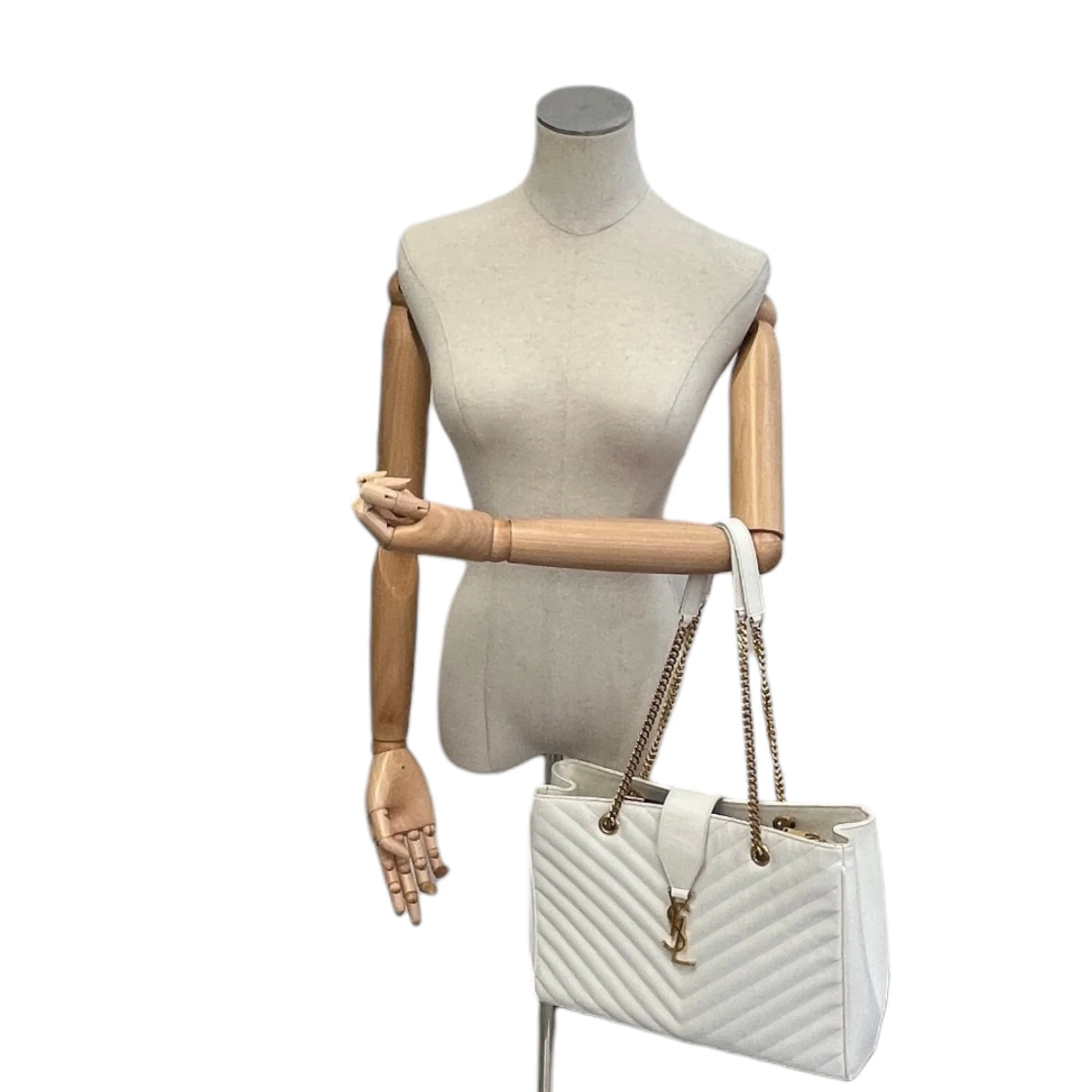 Women's Chevron Tote Bag White - Image 2