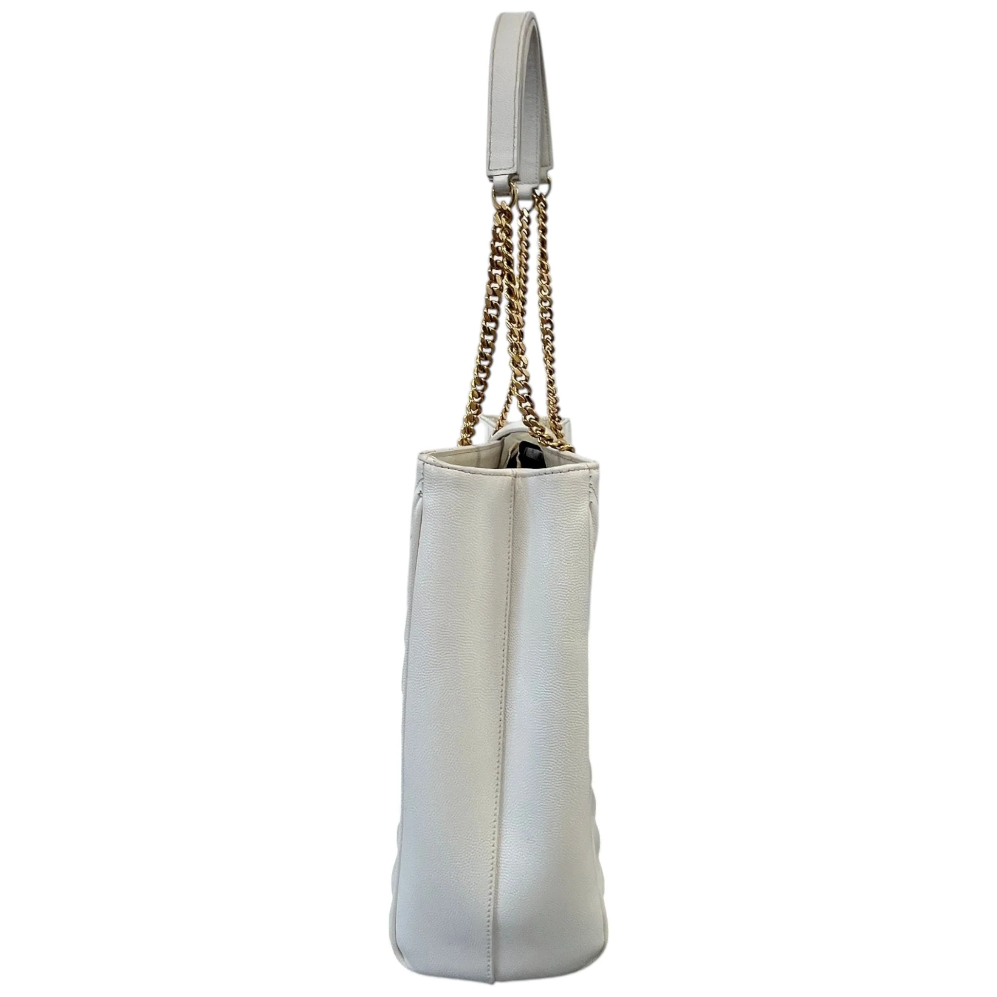 Women's Chevron Tote Bag White - Image 7