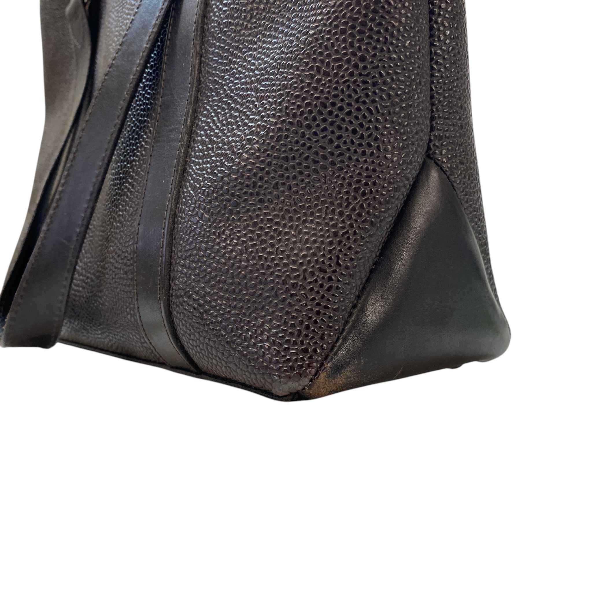 Women's Chocolate Scotch Grain Leather Handbag Brown - Image 16