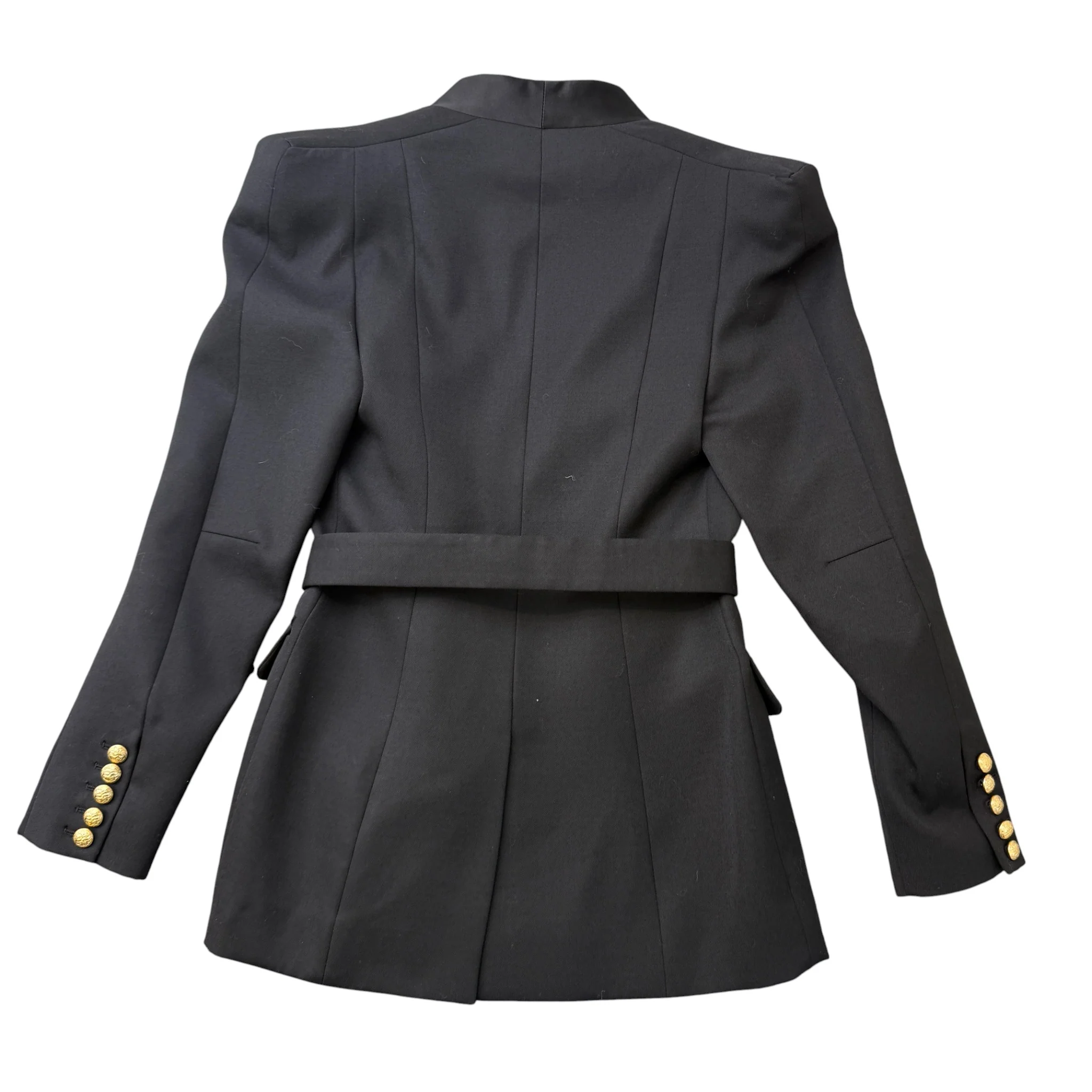 Women's Double Breasted Belted Blazer Jacket Black Size IT 38 / UK 6 - Image 2