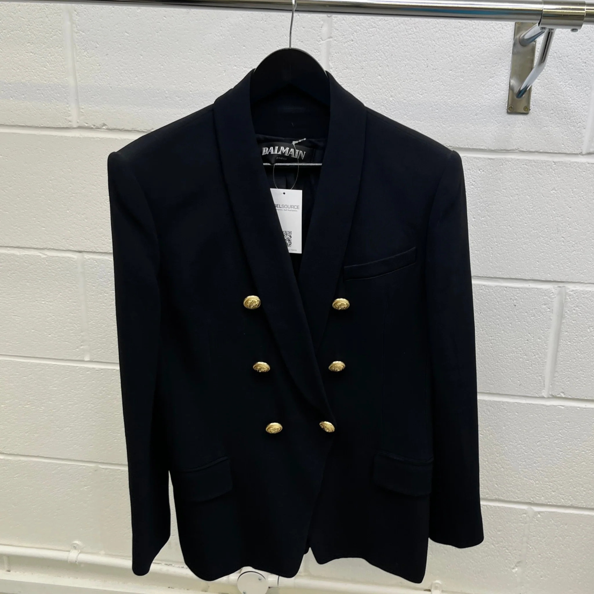 Women's Double Breasted Blazer Jacket Black Size IT 42 / UK 10 - Image 9