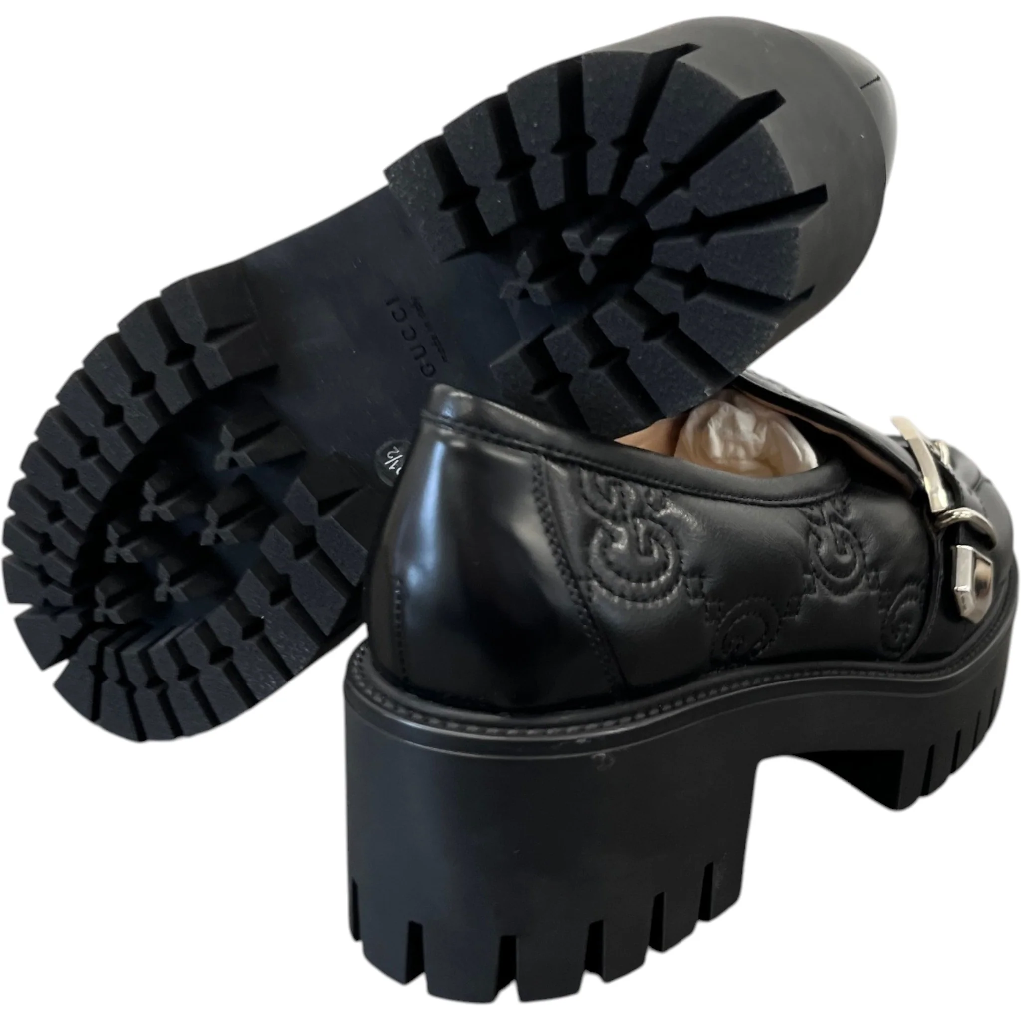 Women's Gg Matelassé Platform Loafers Black Size EU 38.5 / UK 5.5 - Image 10