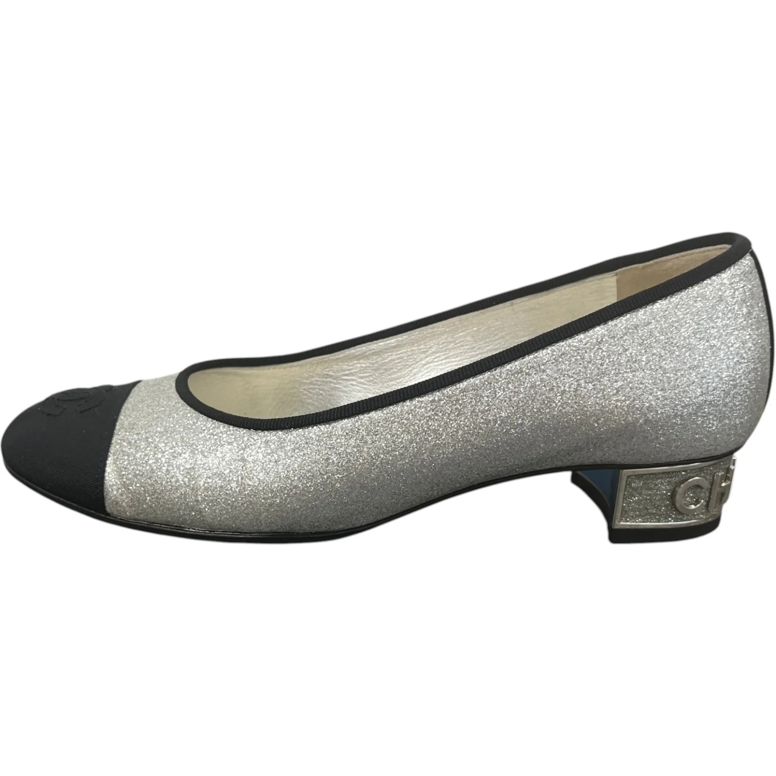 Women's Glitter Cc Toe Cap Mules Silver Size EU 35.5 / UK 2.5 - Image 2