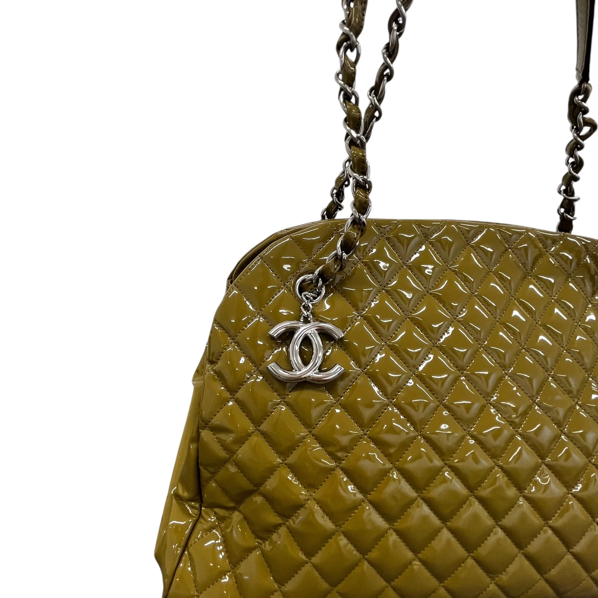 Women's Large Just Mademoiselle Bowling Olive Bag Green - Image 12