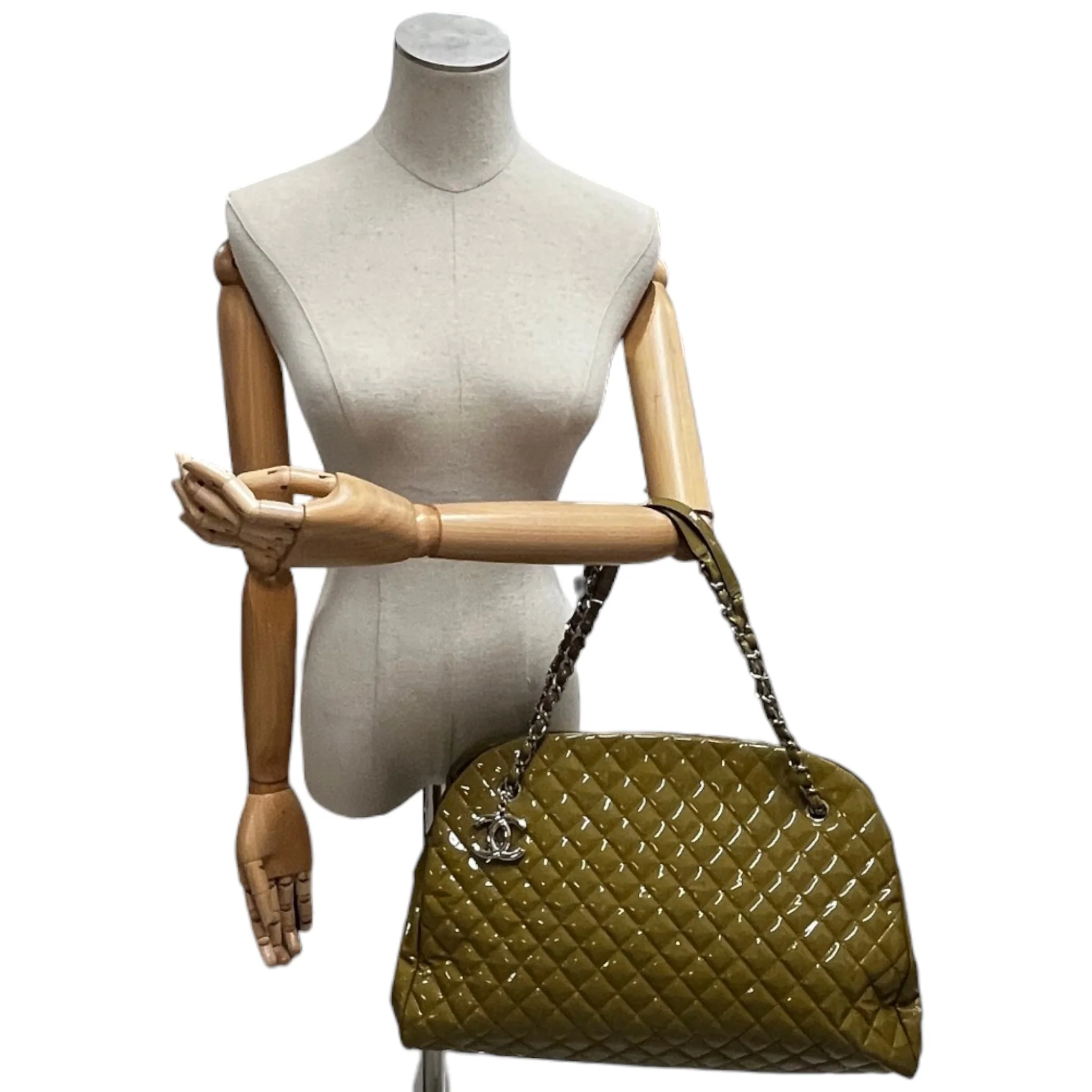 Women's Large Just Mademoiselle Bowling Olive Bag Green - Image 2
