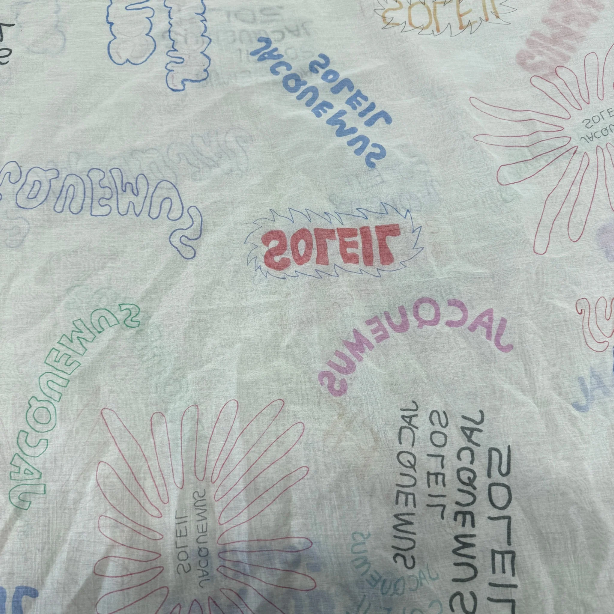 Women's Logo Print Scarf Cream - Image 8