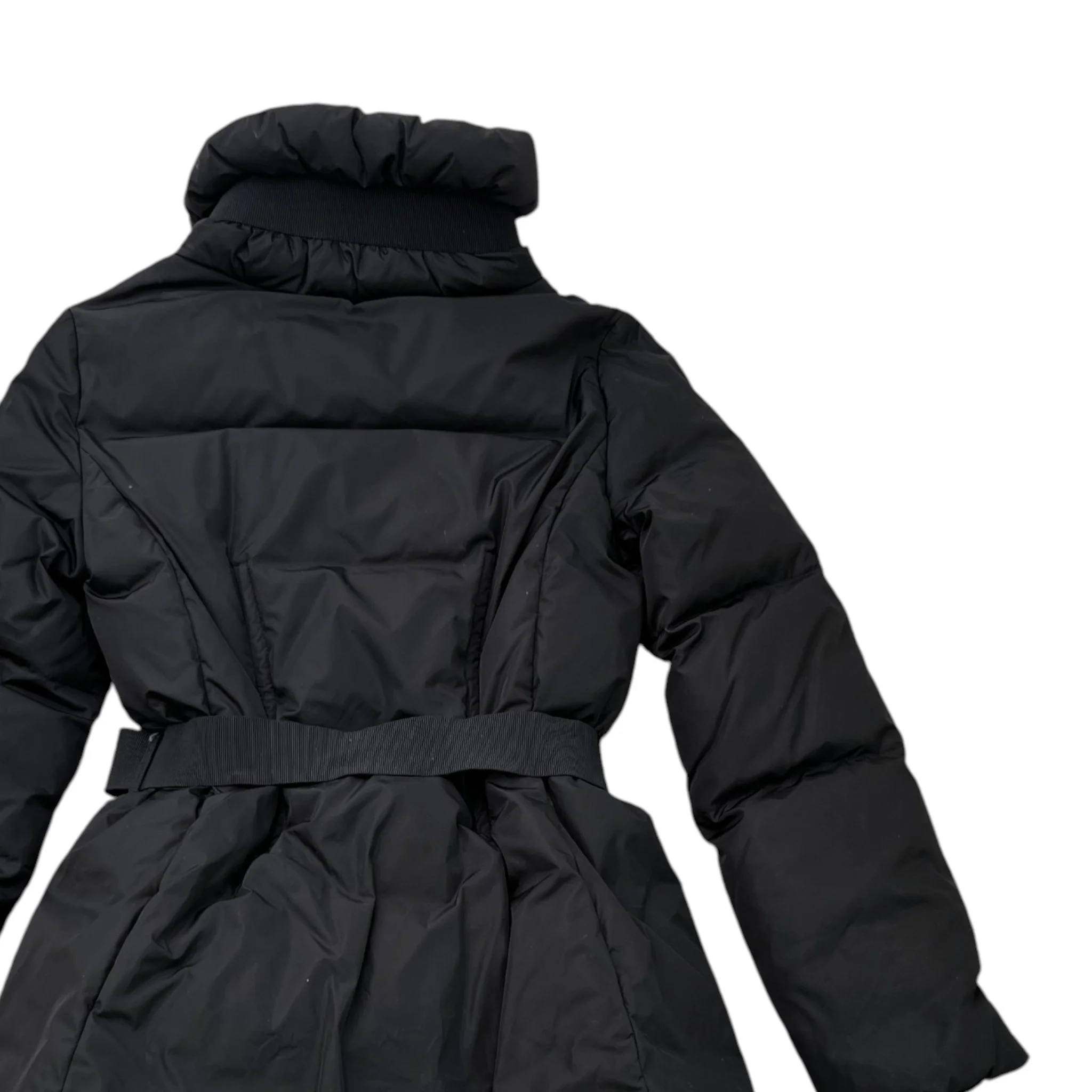 Women's Long Puffer Down Jacket Black Size Junior Age 12 - Image 4