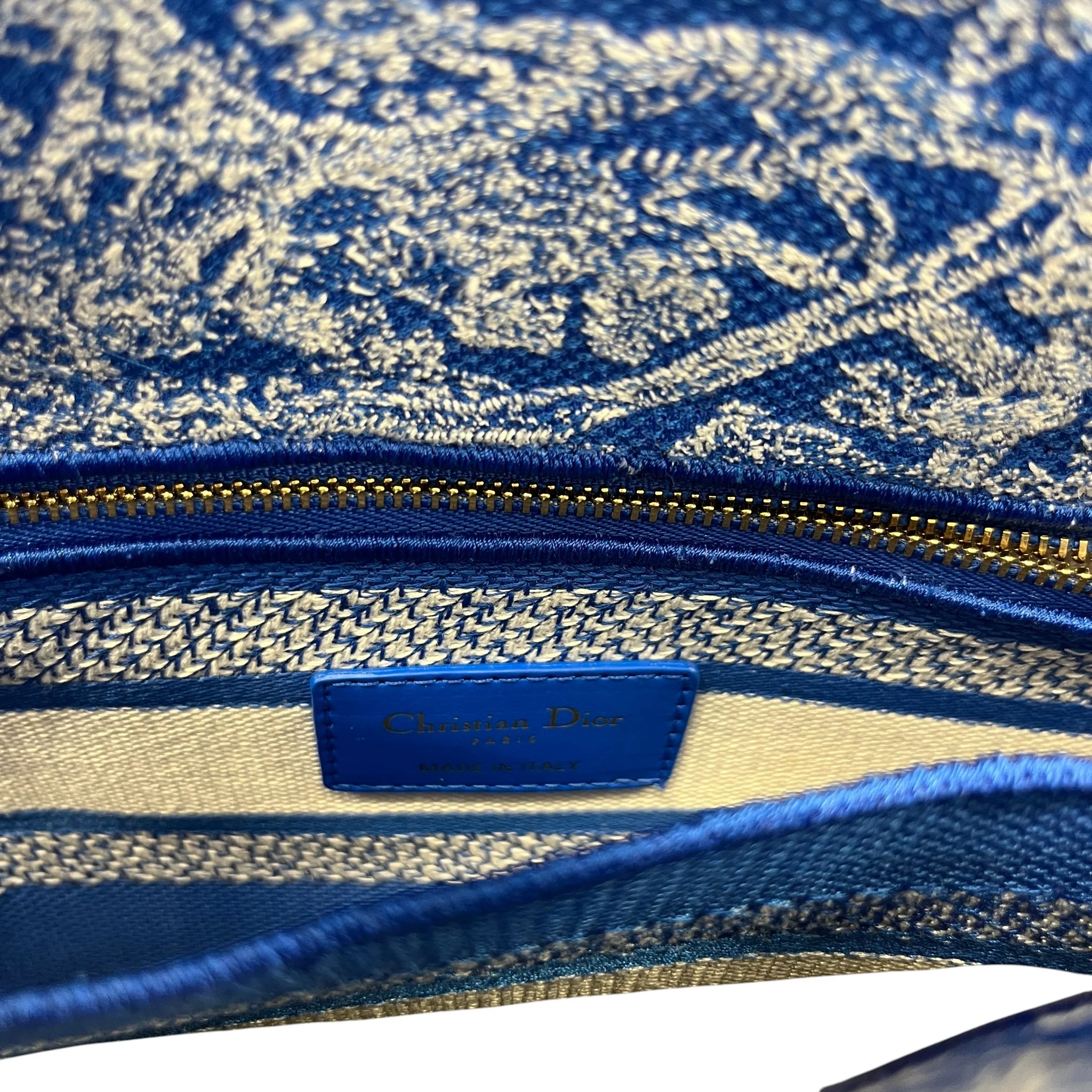 Women's Medium Dior Lady D-Lite Toile De Jouy Handbag Blue - Image 15