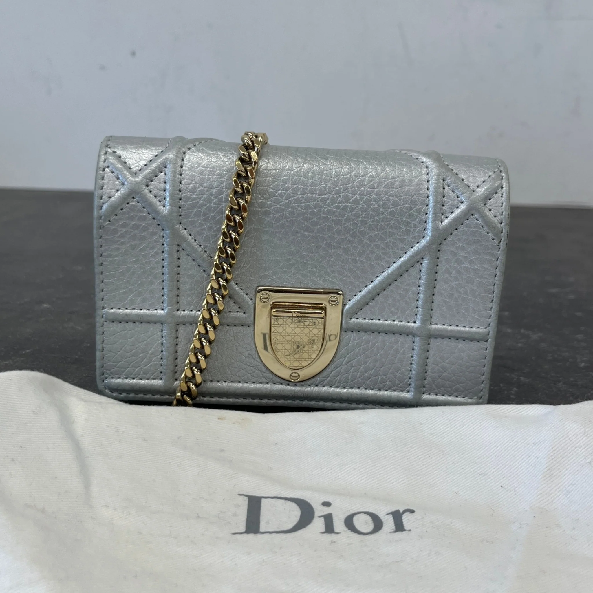 Women's Mini Diorama Handbag Silver - Image 12