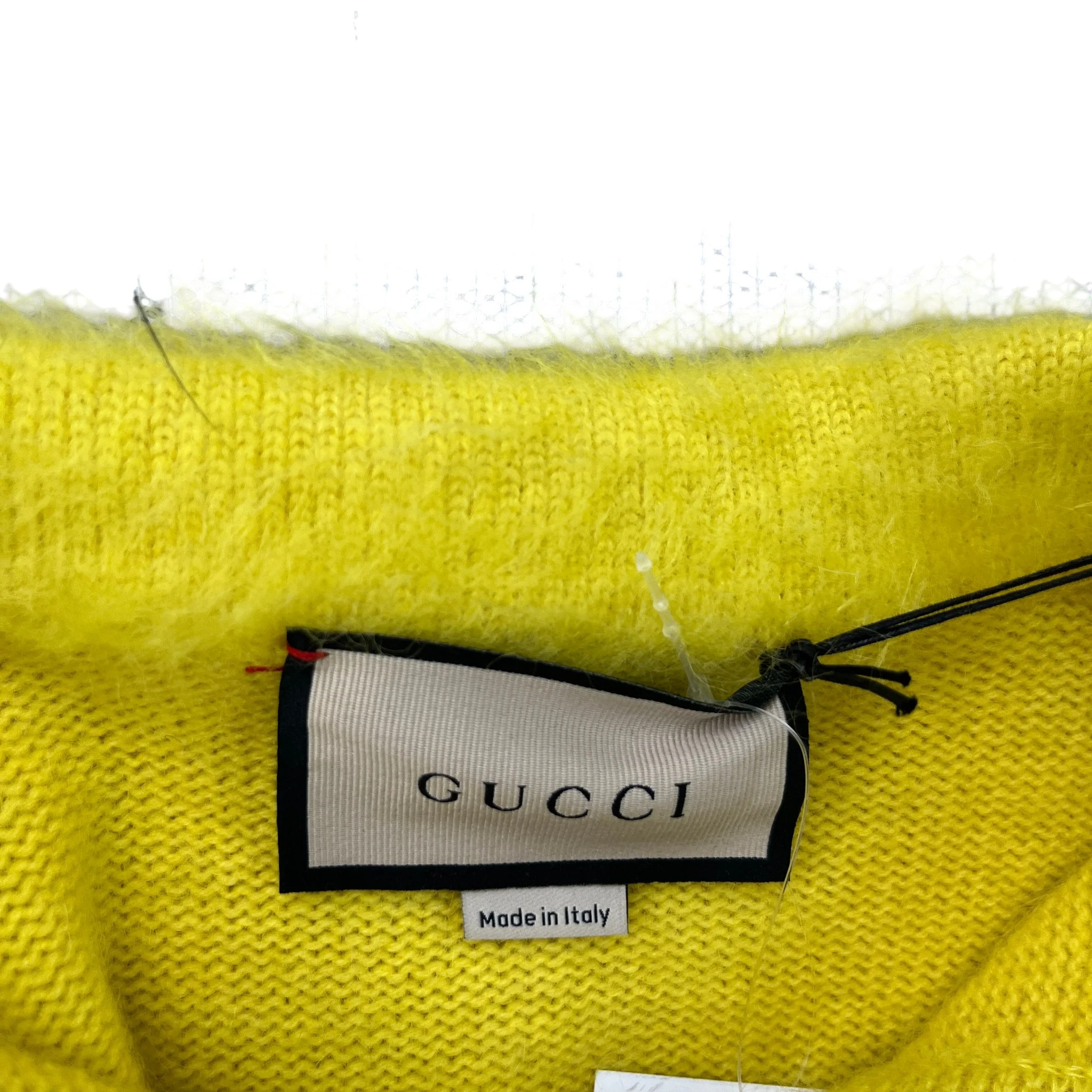 Women's Mohair Crystal-Embellished Logo Polo Shirt Yellow Size M - Image 8