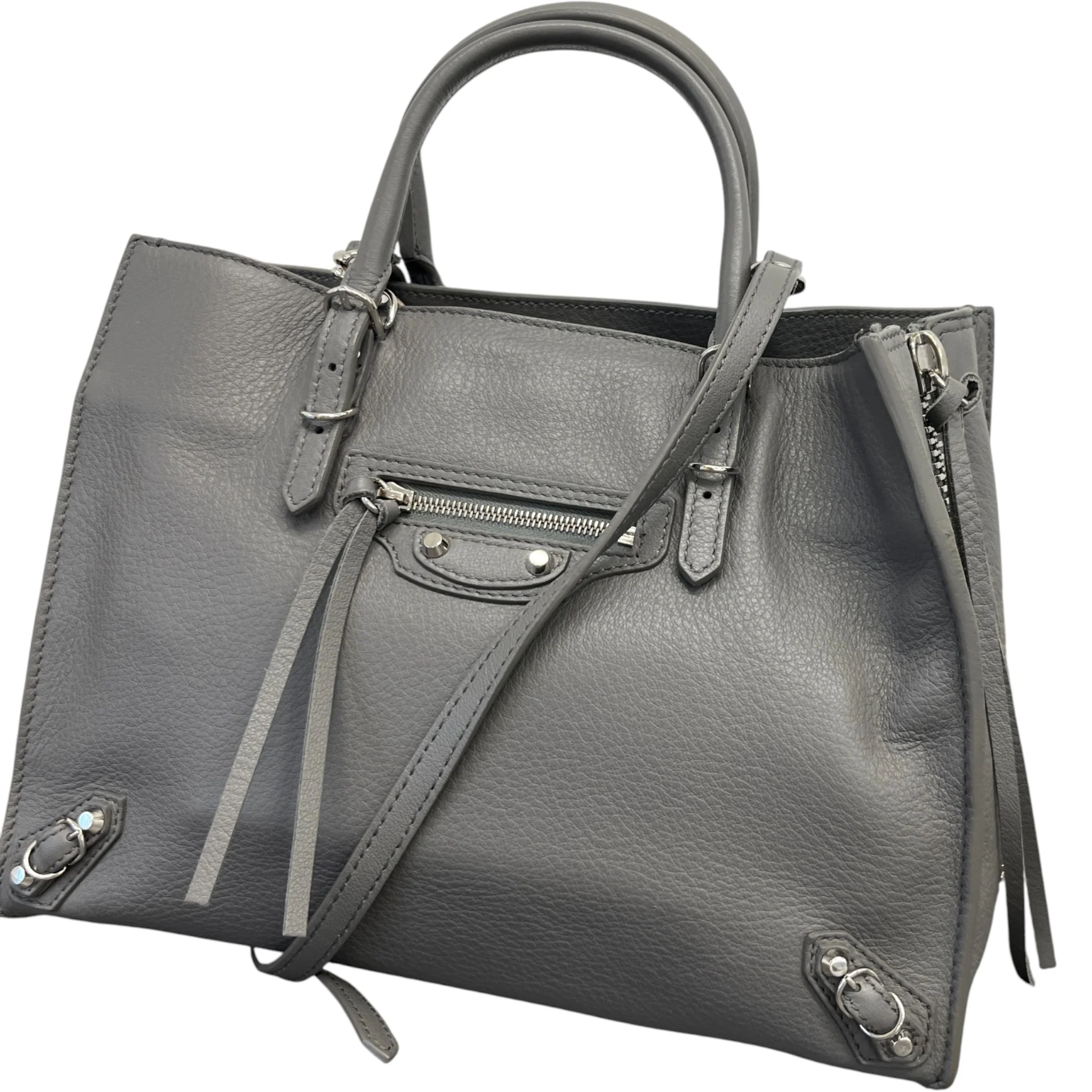 Women's Motocross Papier A4 Handbag Grey - Image 5