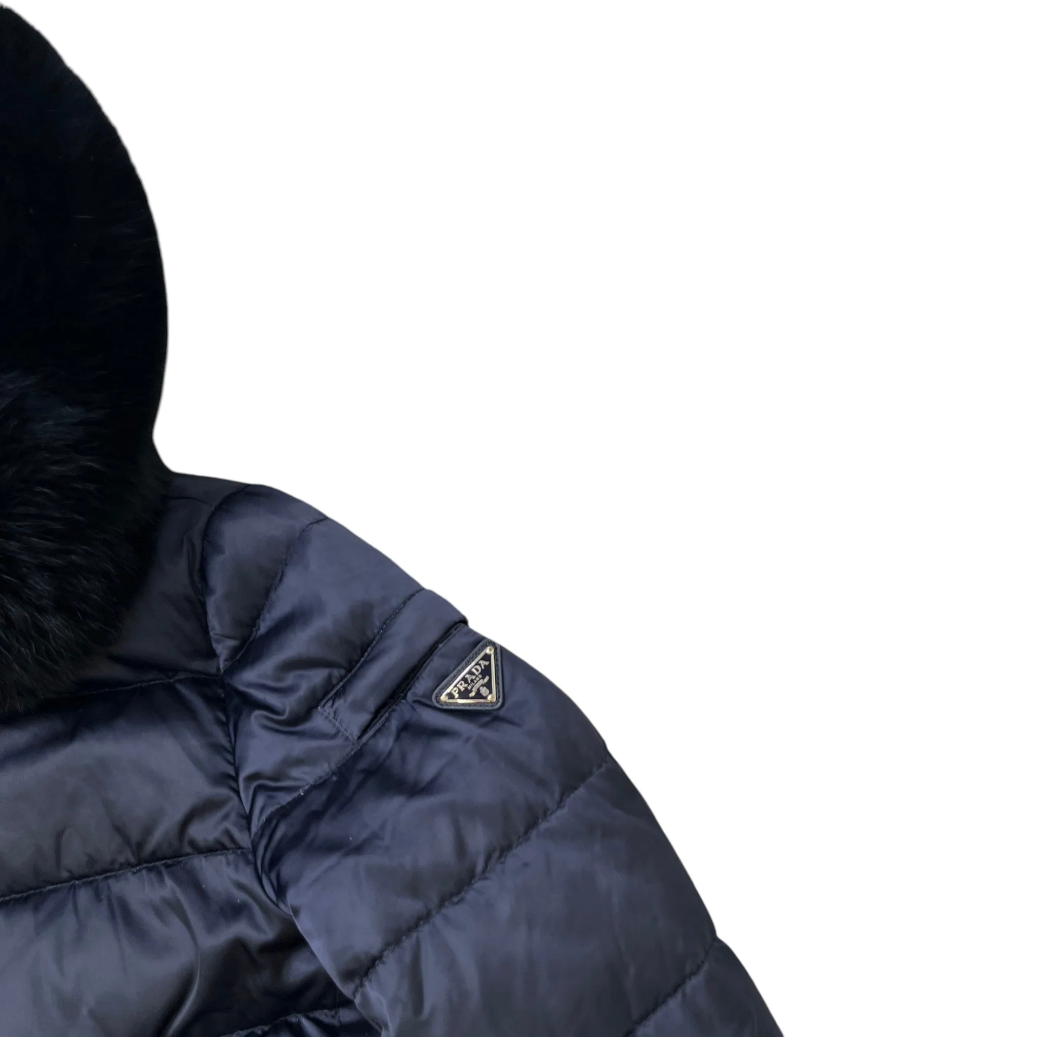 Women's Plaque Logo Down Jacket Navy Size IT 40 / UK 8 - Image 5