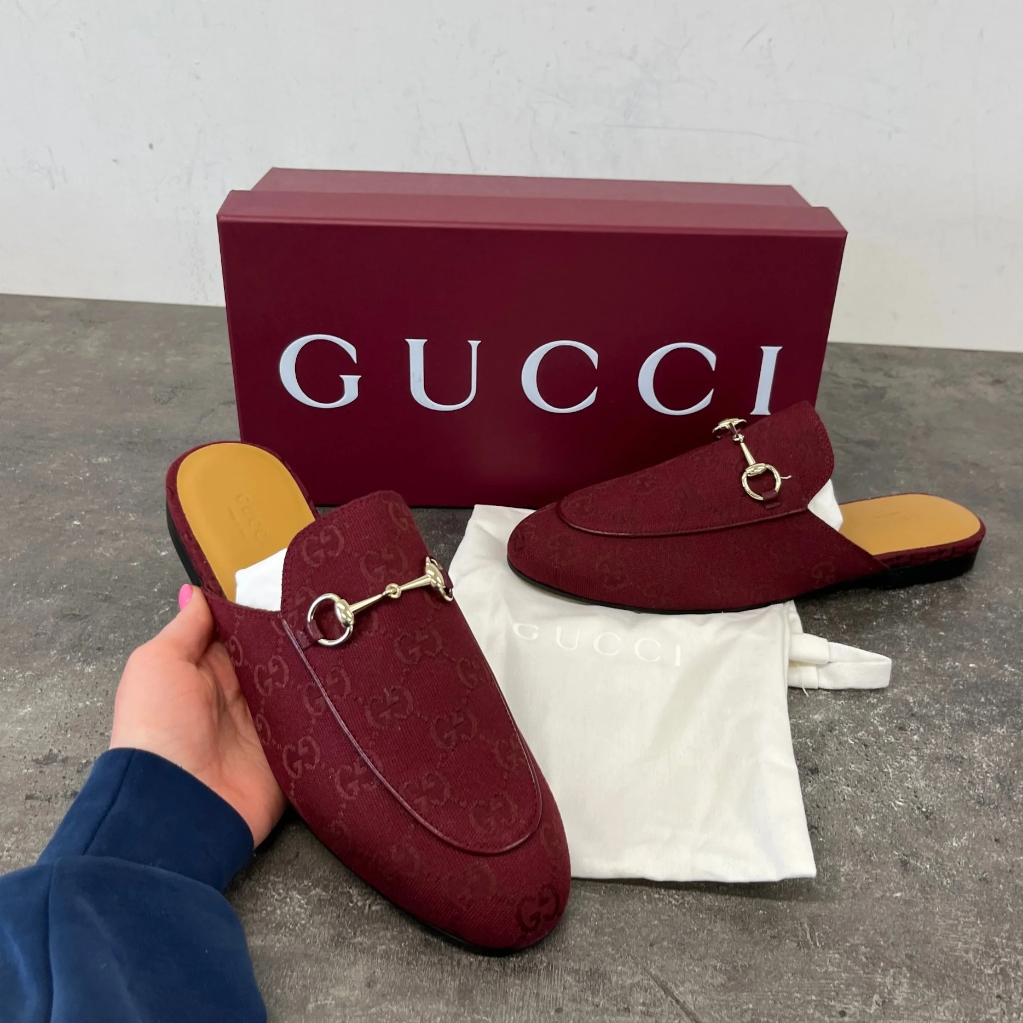 Women's Princetown Gg Canvas Mules Red Size EU 39 / UK 6 - Image 11
