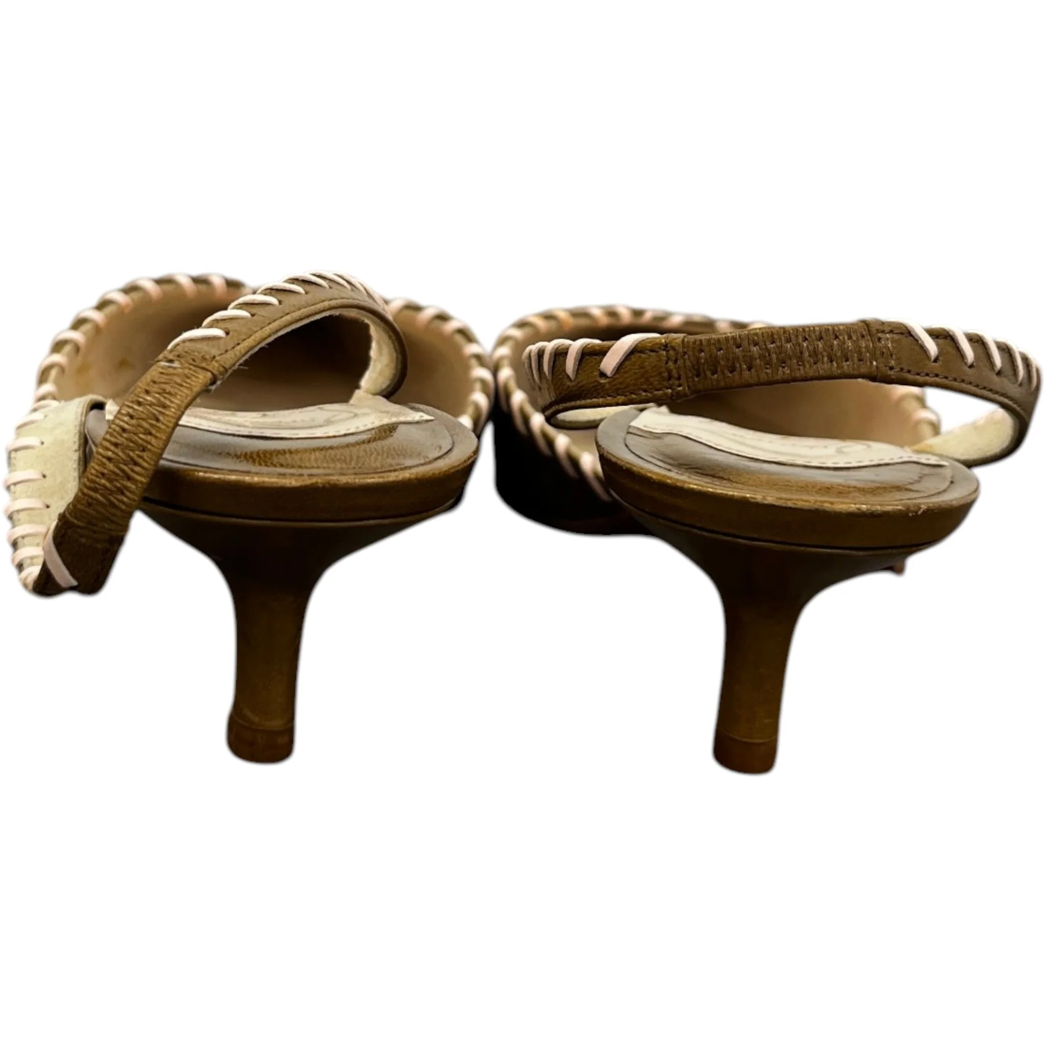Women's Stitch Detail Kitten Heal Mules Brown Size EU 36 / UK 3 - Image 7
