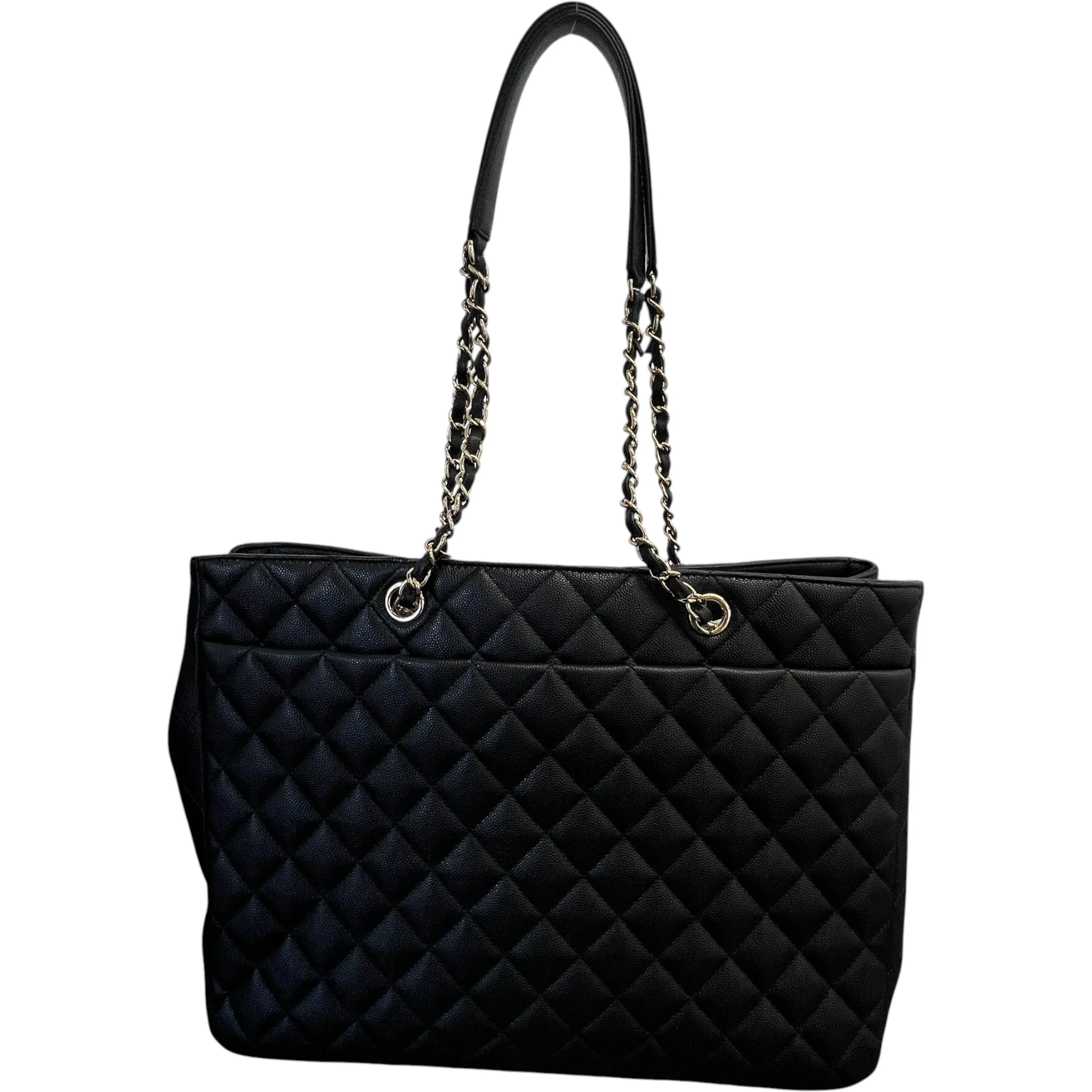Women's Timeless Cc Shopping Tote Caviar Bag Black - Image 3
