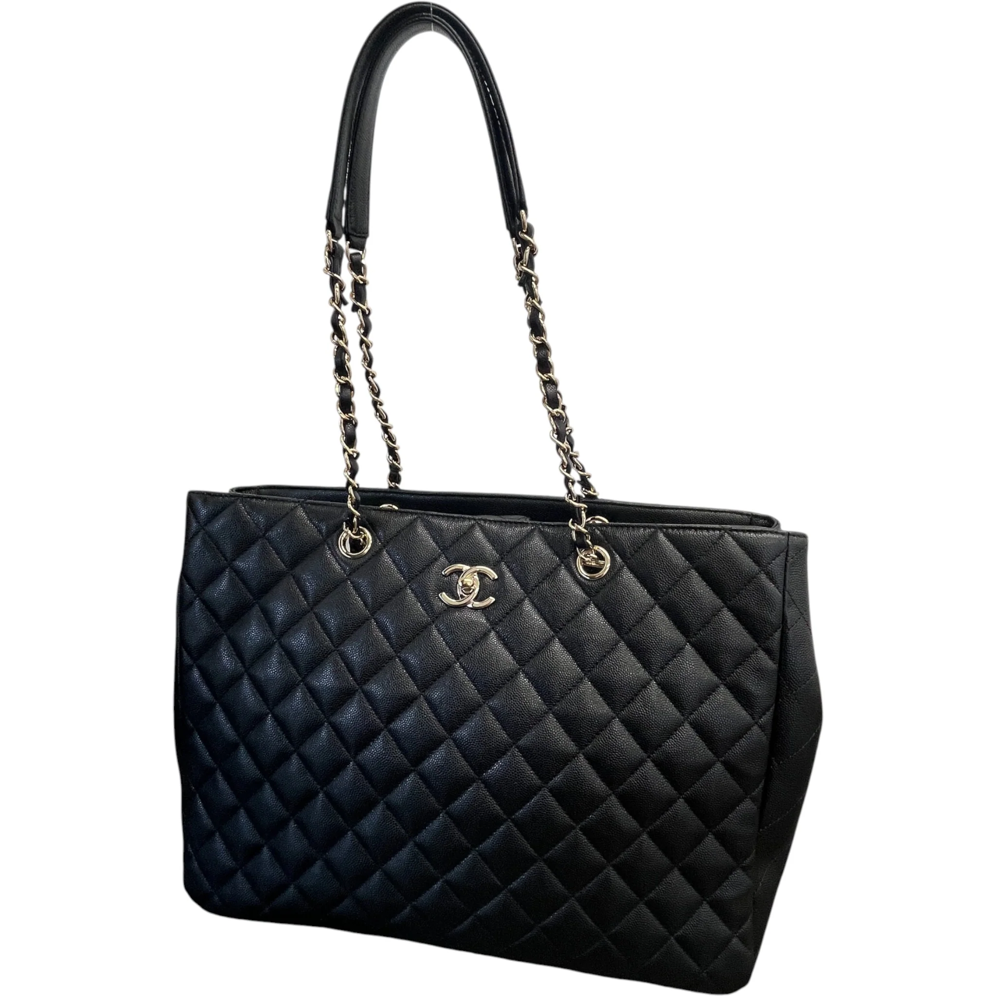 Women's Timeless Cc Shopping Tote Caviar Bag Black - Image 4