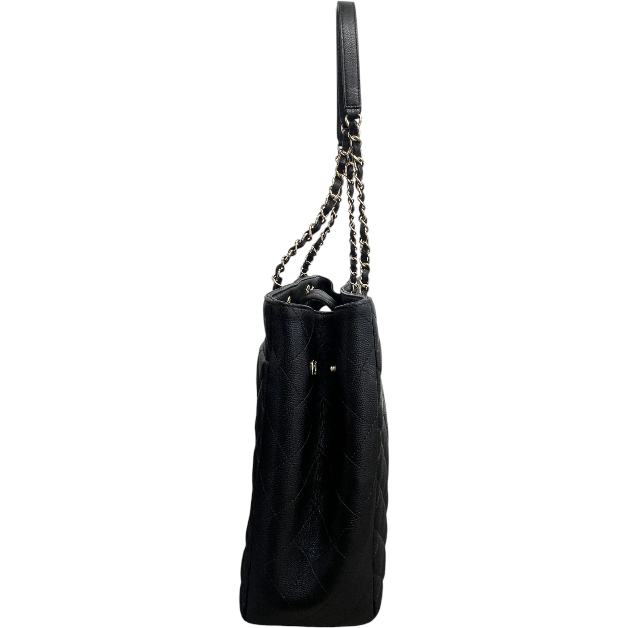 Women's Timeless Cc Shopping Tote Caviar Bag Black - Image 6