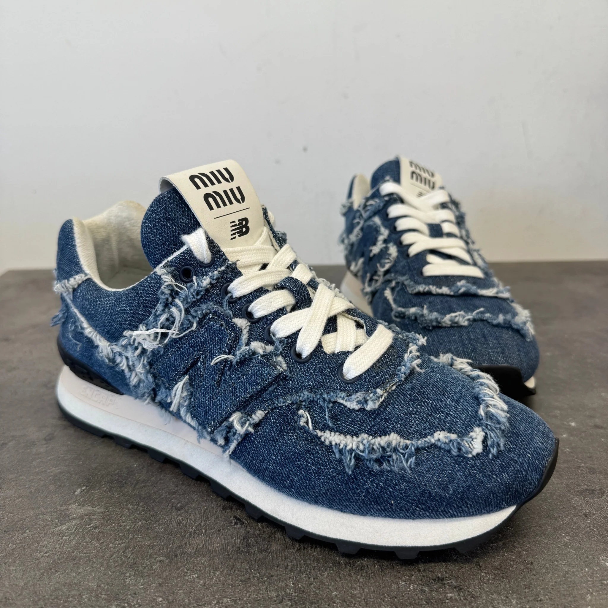 Women's X New Balance 574 Denim Low Trainers Blue Size EU 38 / UK 5 - Image 11