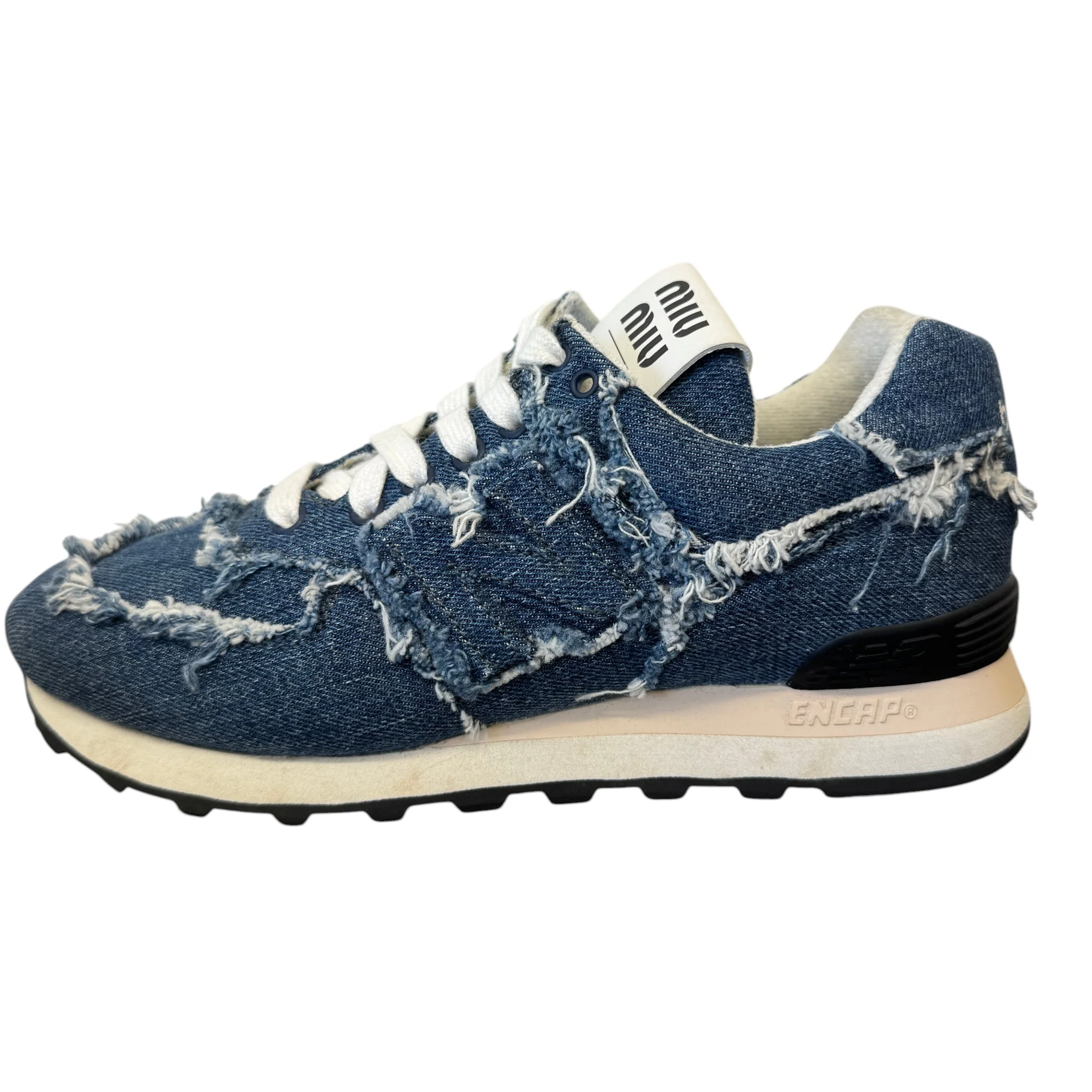 Women's X New Balance 574 Denim Low Trainers Blue Size EU 38 / UK 5 - Image 4