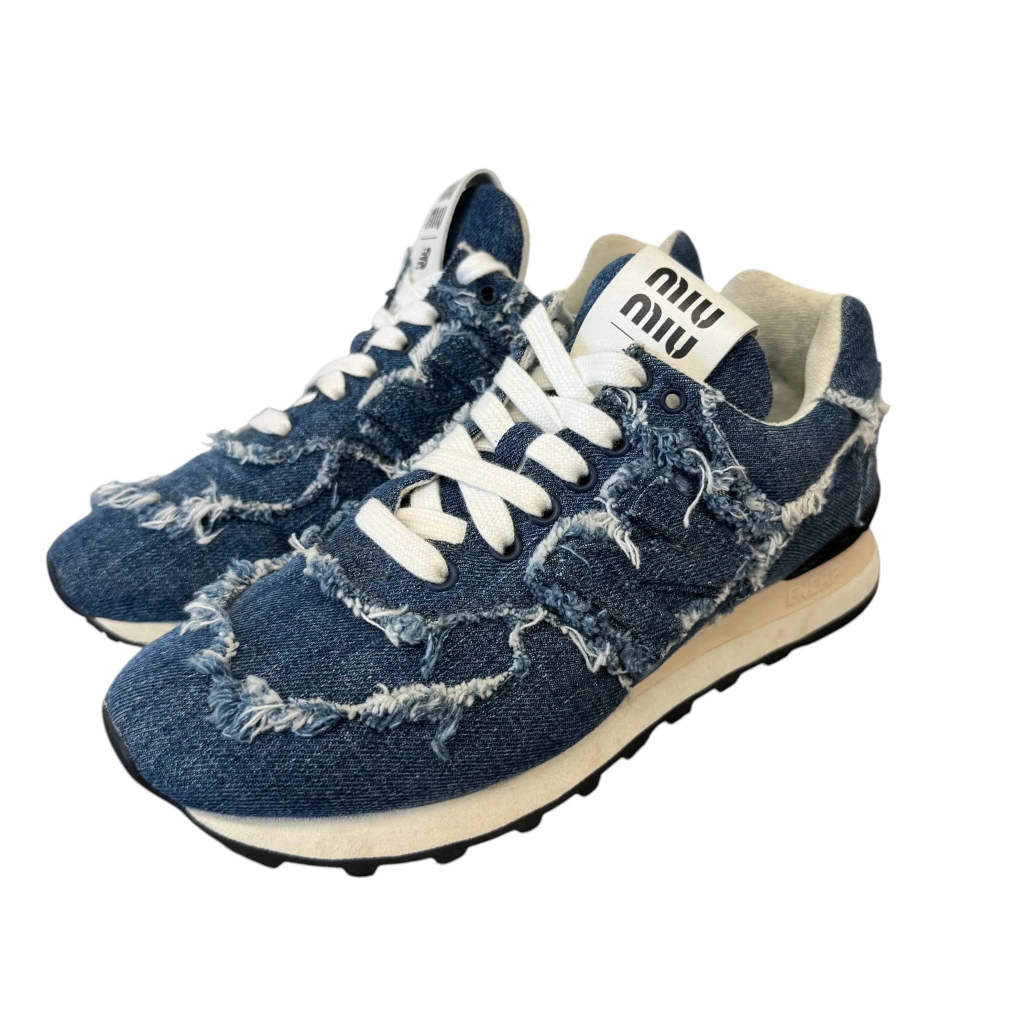Women's X New Balance 574 Denim Low Trainers Blue Size EU 38 / UK 5 - Image 7